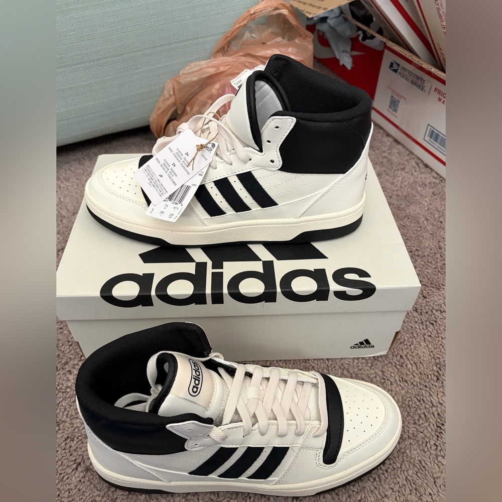 Adidas Break Start Mid Sneakers in Black and White